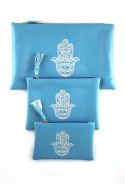 Lot de 3 pochettes bleues