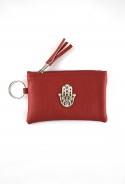 Pochette rouge main de Fatma métal