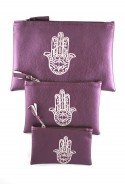 Lot de 3 pochettes violettes