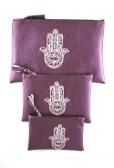 Set von 3 lila Taschen