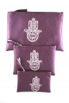 Lot de 3 pochettes violettes