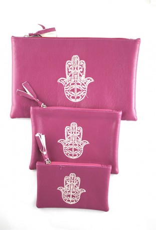 Set von 3 rosa Taschen