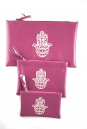 Lot de 3 pochettes rose