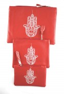 Lot de 3 pochettes rouge