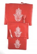 Set von 3 roten Taschen