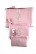 Lot de 3 pochettes rose pâle