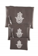 Lot de 3 pochettes marron