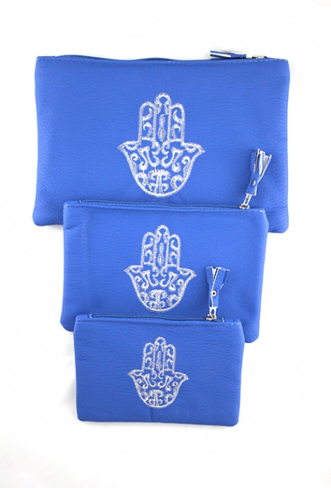 Lot de 3 pochettes rose pâle