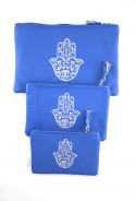 Lot de 3 pochettes bleues tetouan