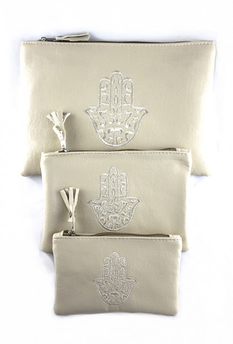 Lot de 3 pochettes rose pâle