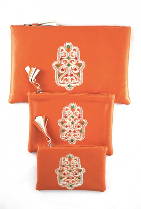 Set of 3 orange pockets