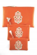 Set of 3 orange sahara pockets