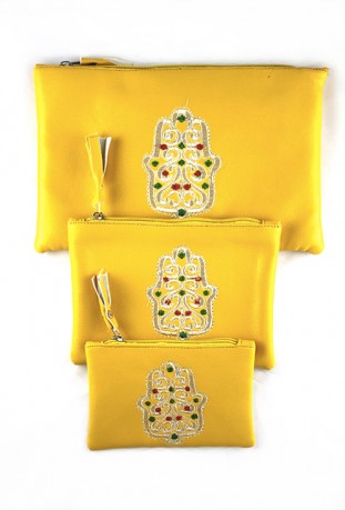 Lot de 3 pochettes jaune