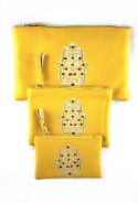 Lot de 3 pochettes jaune sahara