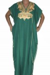 Djellaba femme vert et or