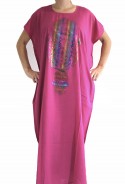 Djellaba femme rose main fatma