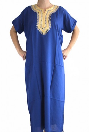 Djellaba femme bleue foncé