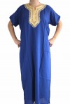 Djellaba blue woman and gold Sahara