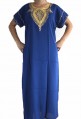 Djellaba femme bleue et or Sahara