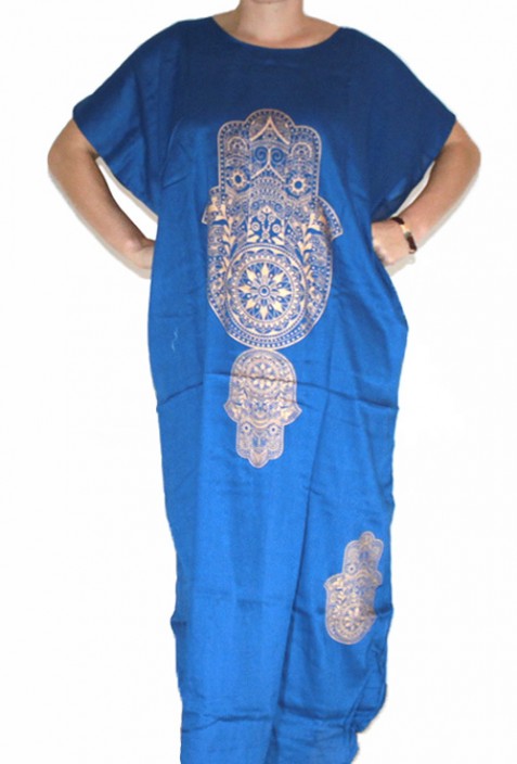 Djellaba femme blue main de fatma