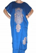 Djellaba femme bleue main de fatma