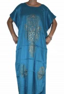 Djellaba femme bleue foncé main de fatma