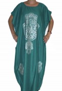 Djellaba femme vert foncé main de fatma