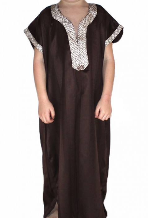 Djellaba enfant violette et or