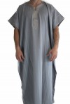 Djellaba gray striped man