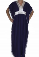 Djellaba woman dark blue and silver