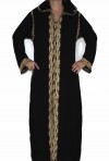 Djellaba woman black and gold with hood