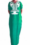 Djellaba femme verte à paillettes