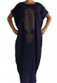 Djellaba femme bleue marine main de fatma