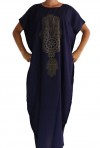 Djellaba woman dark blue hand of fatma