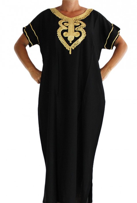 Djellaba black and gold woman Tetouan