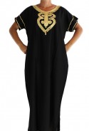 Djellaba black and gold woman Tetouan