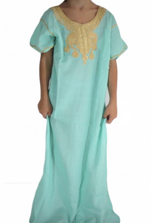 Djellaba enfant vert pastel