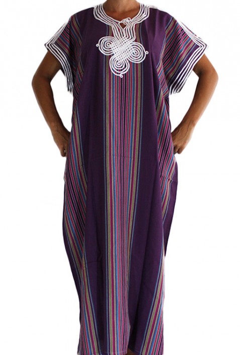 Djellaba femme violette traditionnelle