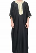 Djellaba homme noire satin