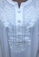 Djellaba femme blanche broderies blanches