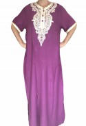 Djellaba femme violette avec broderies et brillants