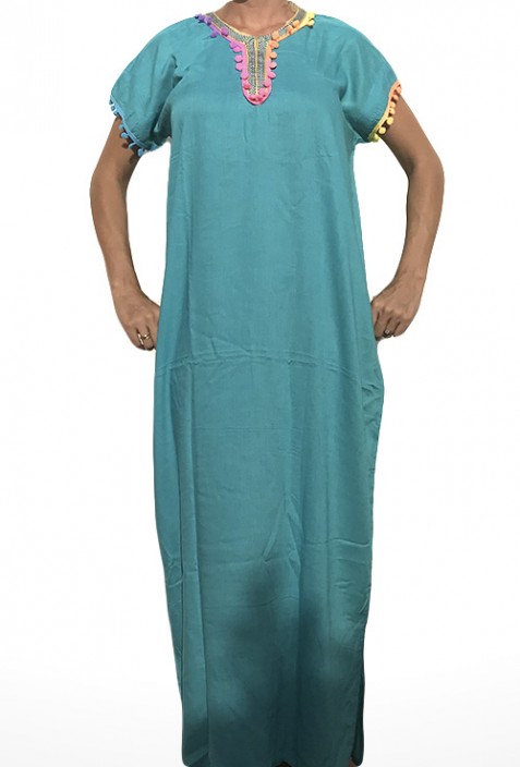 Kaftan Frauen schwarz Pailletten