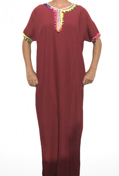 Kaftan Frauen schwarz Pailletten