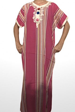 Djellaba woman pink and gold zagora