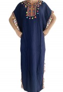 Kaftan Frauen blue azur Pailletten 2019