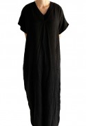 Djellaba femme noire tricot brodée