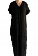 Djellaba woman black embroidered knit