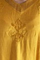 Djellaba femme jaune tricot brodée