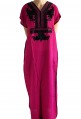 Djellaba woman pink with black sequins