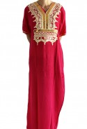 Djellaba woman cherry with golden glitter